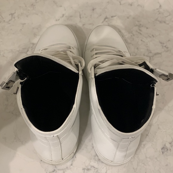 White leather Italian made high top sneakers - Picture 3 of 5